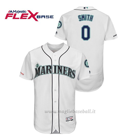 Maglia Baseball Uomo Seattle Mariners Mallex Smith 150th Aniversario Patch Flex Base Bianco
